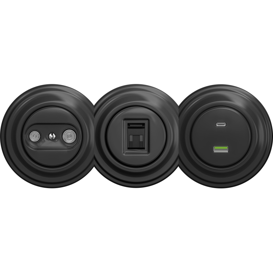 Kliklap - Retro USB ligzda A+C bez rāmja antracīts