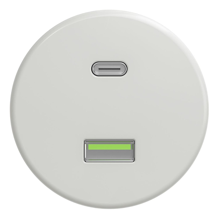 Kliklap - Retro USB ligzda A+C bez rāmja balta