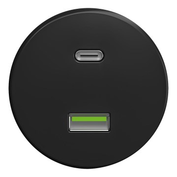 Kliklap - Retro USB ligzda A+C bez rāmja melna