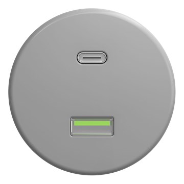 Kliklap - Retro USB ligzda A+C bez rāmja pelēka