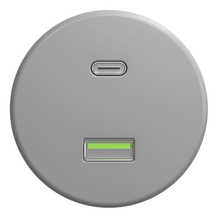 Kliklap - Retro USB ligzda A+C bez rāmja pelēka