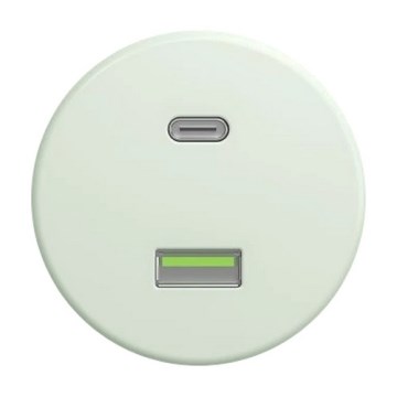 Kliklap - Retro USB ligzda A+C bez rāmja, piparmētru zaļa