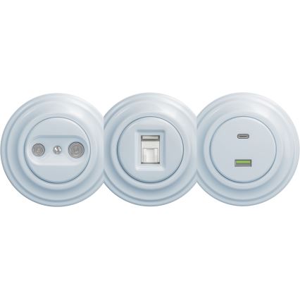 Kliklap - Retro USB ligzda A+C bez rāmja zila