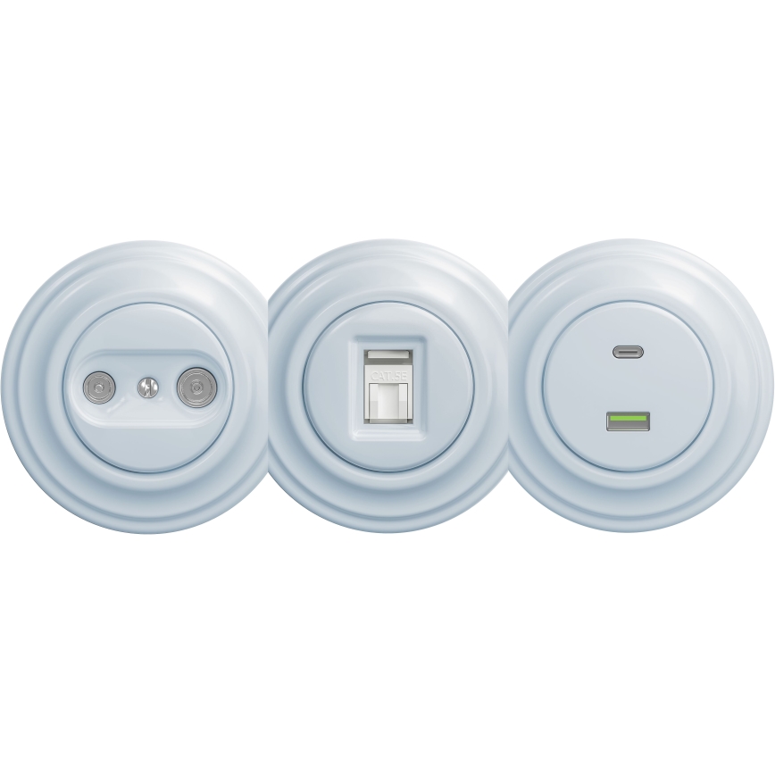 Kliklap - Retro USB ligzda A+C bez rāmja zila