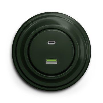 Kliklap - Retro USB rozete A+C ar rāmi zaļa