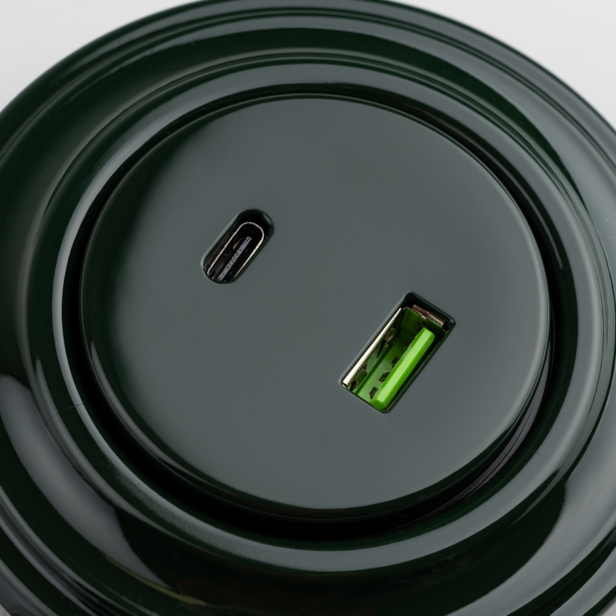 Kliklap - Retro USB rozete A+C ar rāmi zaļa