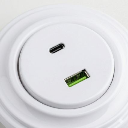 Kliklap - retro USB rozete A+C ar rāmīti, sniegbalta