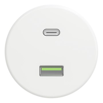 Kliklap - Retro USB rozete A+C bez rāmja sniegbalta