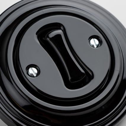 Kliklap - retro vienpolu slēdzis ar rāmi Nr. 1, melns