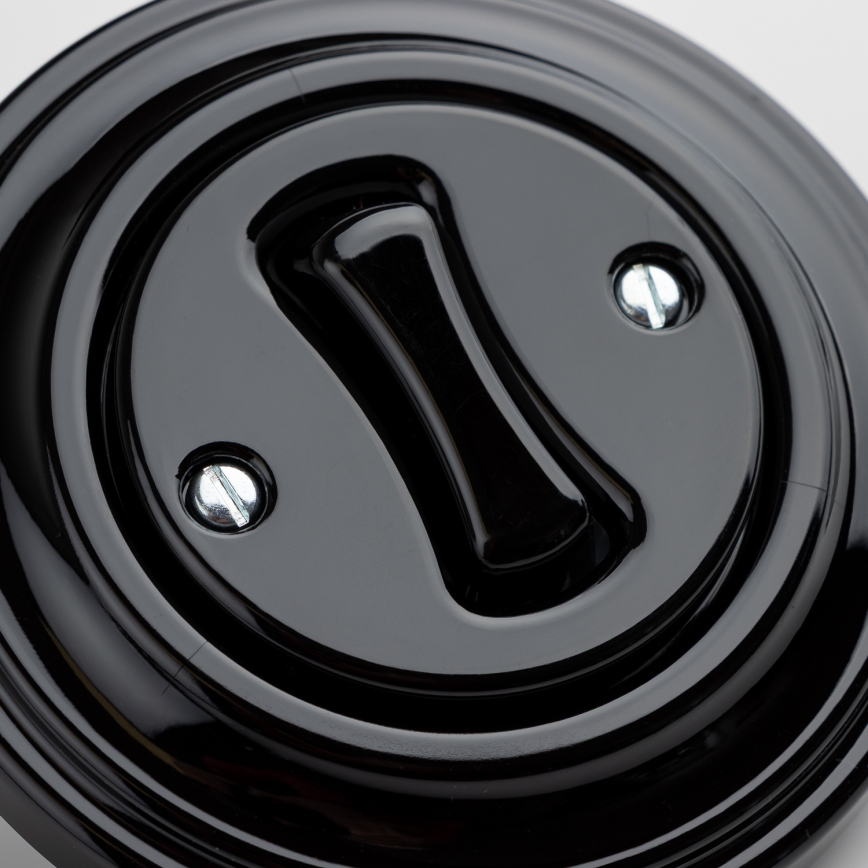 Kliklap - retro vienpolu slēdzis ar rāmi Nr. 1, melns