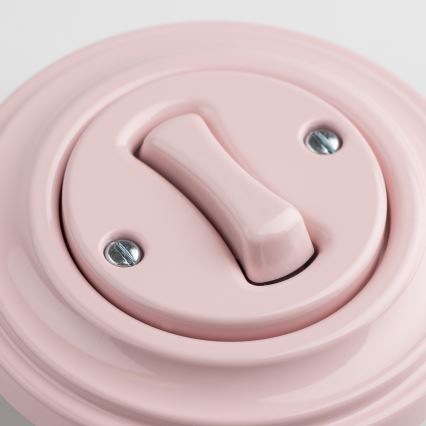 Kliklap - Retro vienpolu slēdzis ar rāmīti Nr. 1 putekļrozā