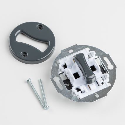 Kliklap - Retro vienpolu slēdzis Nr. 1 un SCHUKO kontaktligzda 230 V ar antracīta krāsas rāmi