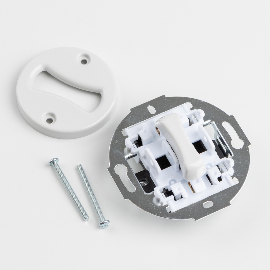 Kliklap - Sniegbalts dubultais retro vienpolārais slēdzis ar rāmi Nr. 1