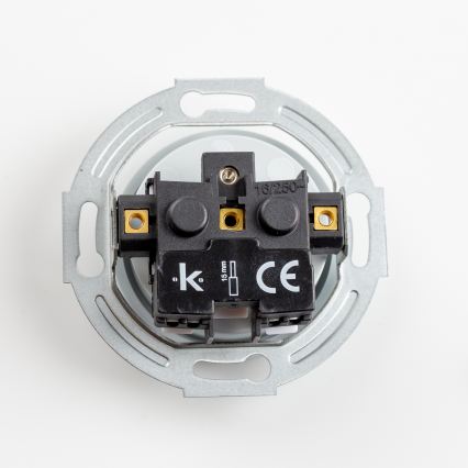 Kliklap - Trīskārša retro kontaktligzda mājai ar rāmi, 230 V, pelēka