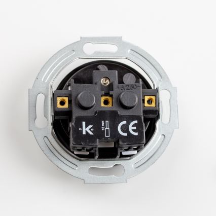 Kliklap - Trīskārša retro mājas kontaktligzda ar rāmīti 230 V melna