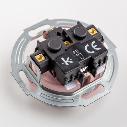 Kliklap - Trīskārša retro mājas kontaktligzda ar rāmīti SCHUKO 230 V antīkā rozā
