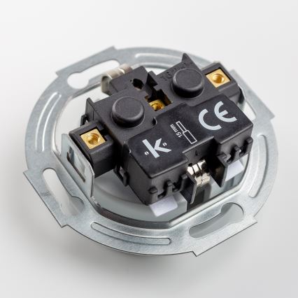 Kliklap - trīskārša retro mājas kontaktligzda ar SCHUKO rāmi, 230V, pelēka
