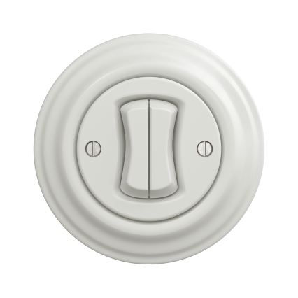 Kliklap - Vintāžas dubultais kāpņu slēdzis nr. 6+6 balta