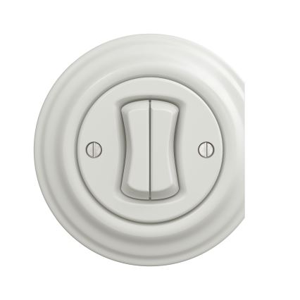 Kliklap - Vintāžas dubultais kāpņu slēdzis nr. 6+6 balta