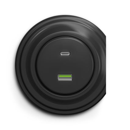 Kliklap - Vintāžas USB kontaktligzda A+C antracīta