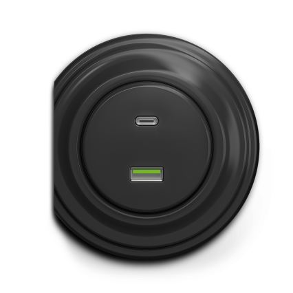 Kliklap - Vintāžas USB kontaktligzda A+C antracīta