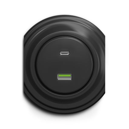 Kliklap - Vintāžas USB kontaktligzda A+C antracīta