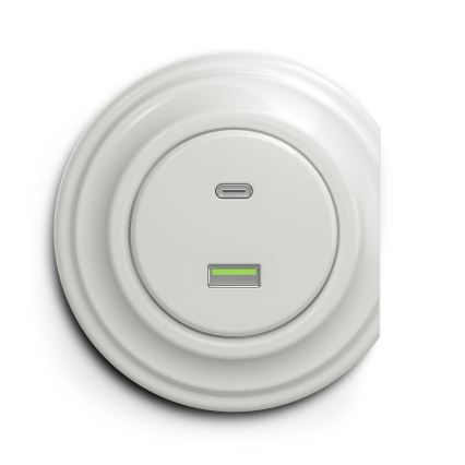 Kliklap - Vintāžas USB kontaktligzda A+C balta