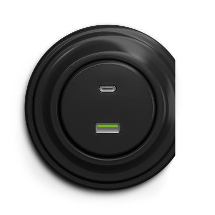 Kliklap - Vintāžas USB kontaktligzda A+C melna