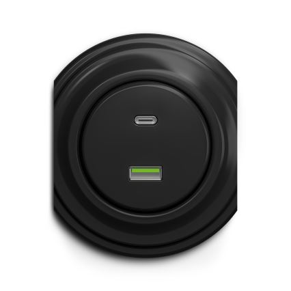 Kliklap - Vintāžas USB kontaktligzda A+C melna