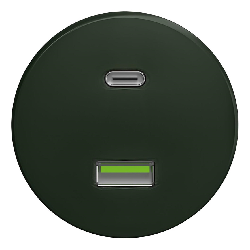Kliklap - Vintāžas USB kontaktligzda A+C zaļa