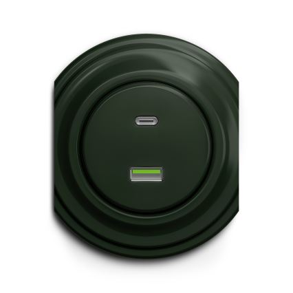 Kliklap - Vintāžas USB kontaktligzda A+C zaļa