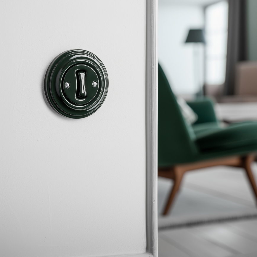 Kliklap - zaļā retro poga ar rāmi