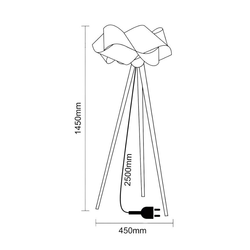Koka grīdas lampa 1xE27/60W/230V masīvkoks/finieris/osis