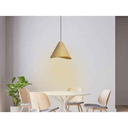 Koka karājamā lampa ar vadu 1xE27/60W/230V Ø 33 cm, masīvkoks/ozols/kaučuka koks