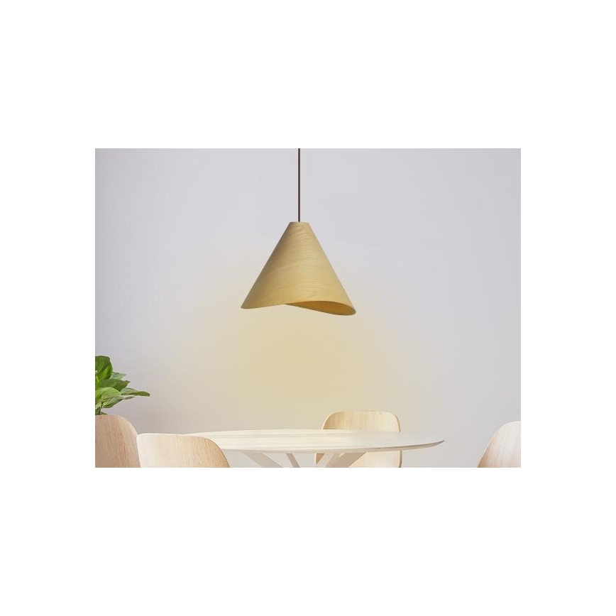 Koka karājamā lampa ar vadu 1xE27/60W/230V Ø 33 cm, masīvkoks/ozols/kaučuka koks