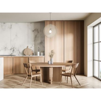 Koka lustra ar vadu 1xE27/60W/230V Ø 43,5 cm masīvkoks/finieris/buksis/kaučuka koks