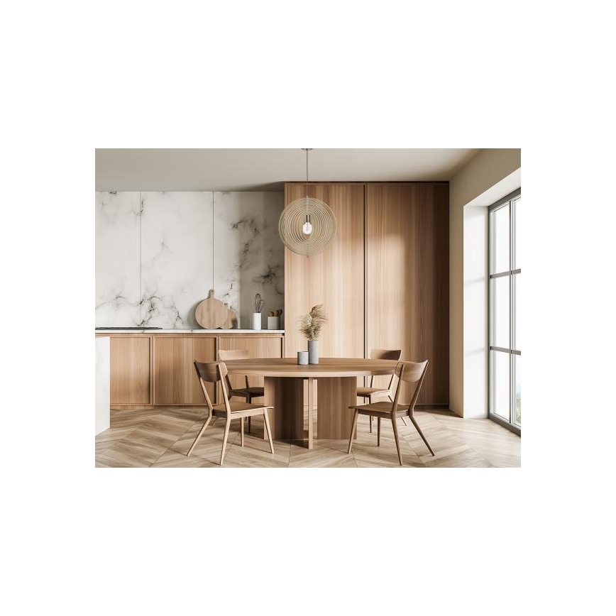 Koka lustra ar vadu 1xE27/60W/230V Ø 43,5 cm masīvkoks/finieris/buksis/kaučuka koks