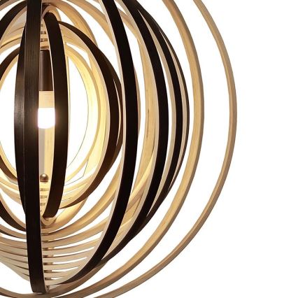 Koka lustra uz auklas 1xE27/60W/230V Ø 50 cm masīvkoks/finieris/kaučuka koks