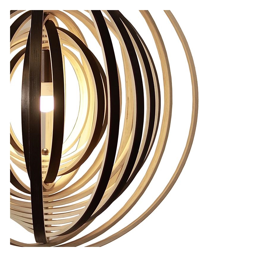 Koka lustra uz auklas 1xE27/60W/230V Ø 50 cm masīvkoks/finieris/kaučuka koks