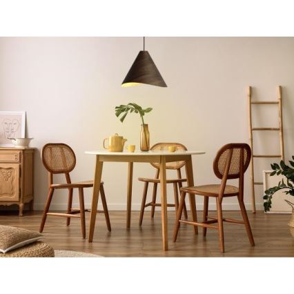 Koka lustra uz kabeļa 1xE27/60W/230V diam. 45 cm masīvkoks/valrieksts/kaučuka koks