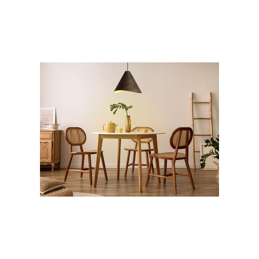 Koka lustra uz kabeļa 1xE27/60W/230V diam. 45 cm masīvkoks/valrieksts/kaučuka koks