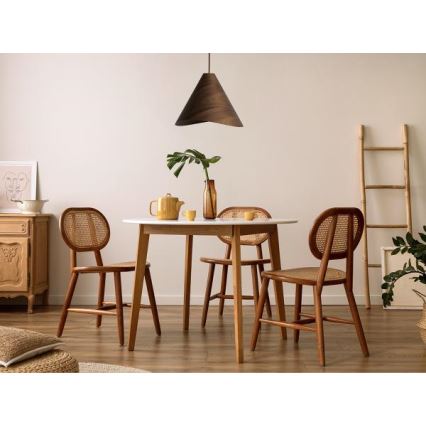 Koka lustra uz kabeļa 1xE27/60W/230V diam. 45 cm masīvkoks/valrieksts/kaučuka koks