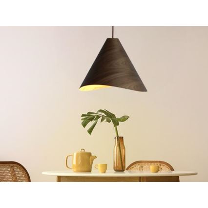 Koka lustra uz kabeļa 1xE27/60W/230V diam. 45 cm masīvkoks/valrieksts/kaučuka koks