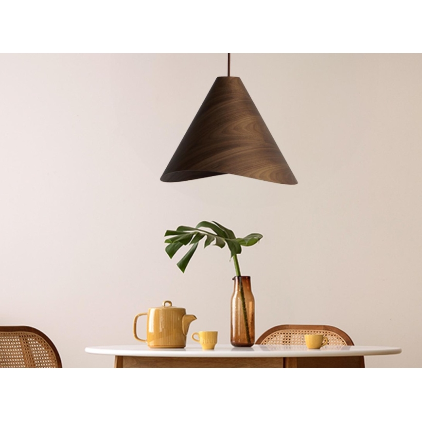 Koka lustra uz kabeļa 1xE27/60W/230V diam. 45 cm masīvkoks/valrieksts/kaučuka koks