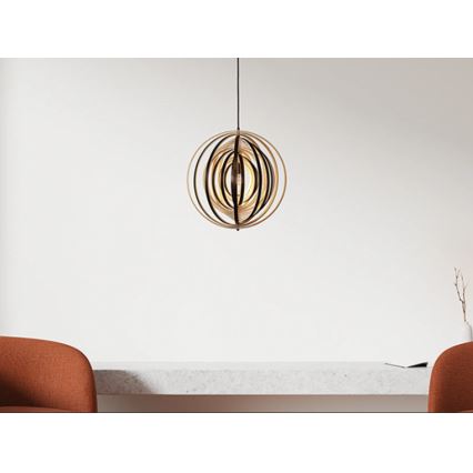 Koka lustra uz vada 1xE27/60W/230V pr. 43,5 cm masīvkoks/finieris/kaučuka koks