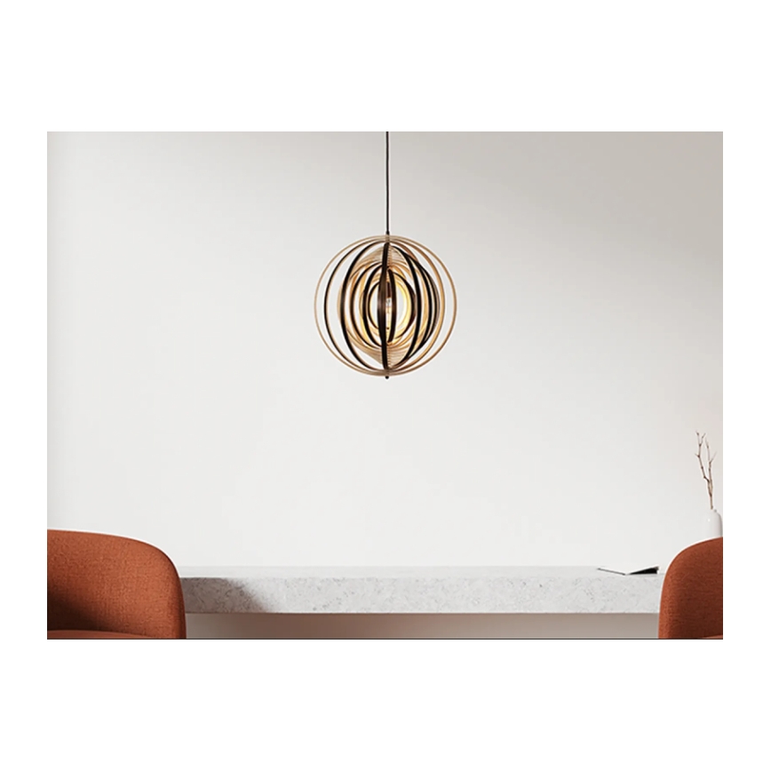 Koka lustra uz vada 1xE27/60W/230V pr. 43,5 cm masīvkoks/finieris/kaučuka koks