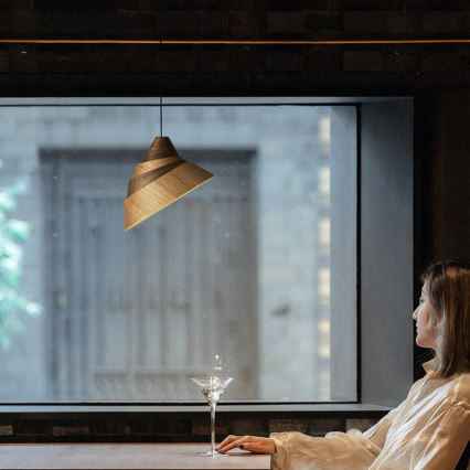 Koka lustra uz vada 1xE27/60W/230V Ø 33 cm masīvkoks/ozols/valrieksts/kaučuka koks