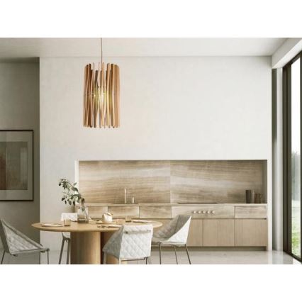 Koka lustra uz vada 1xE27/60W/230V Ø 38 cm masīvkoks/osis/kaučuka koks