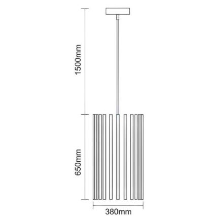 Koka lustra uz vada 1xE27/60W/230V Ø 38 cm masīvkoks/osis/kaučuka koks