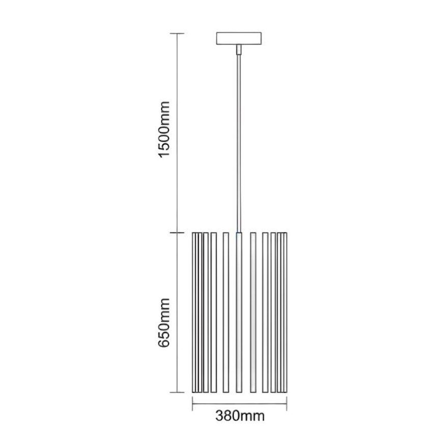 Koka lustra uz vada 1xE27/60W/230V Ø 38 cm masīvkoks/osis/kaučuka koks